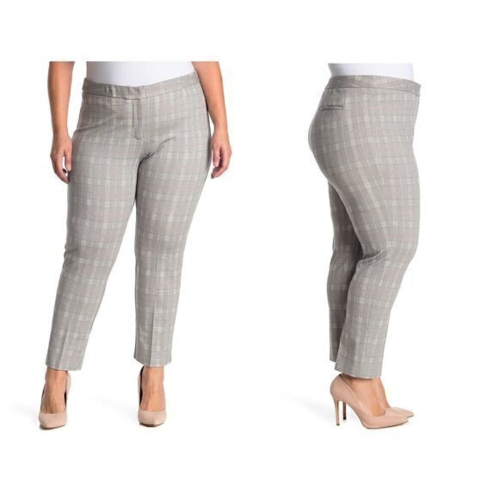 Amanda & Chelsea Plaid Ponte Knit Dress Pants Sz 16W NWT